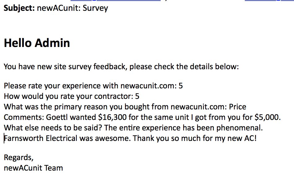 newacunit's tweet photo. The definition of a really happy customer came back in this survey! #savemoney #newacunit #hotweather https://t.co/JChYDEMEm5