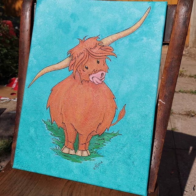 FoulFido's tweet photo. For sale 😁 #originalart  #originalartforsale #acrylicpainting #highlandcow #mcmoo #artistsoninstagram #artist #painting #cowart #moo #cartoon #cartoonart https://t.co/e8vOWay1Yf https://t.co/T59VWdIHSA