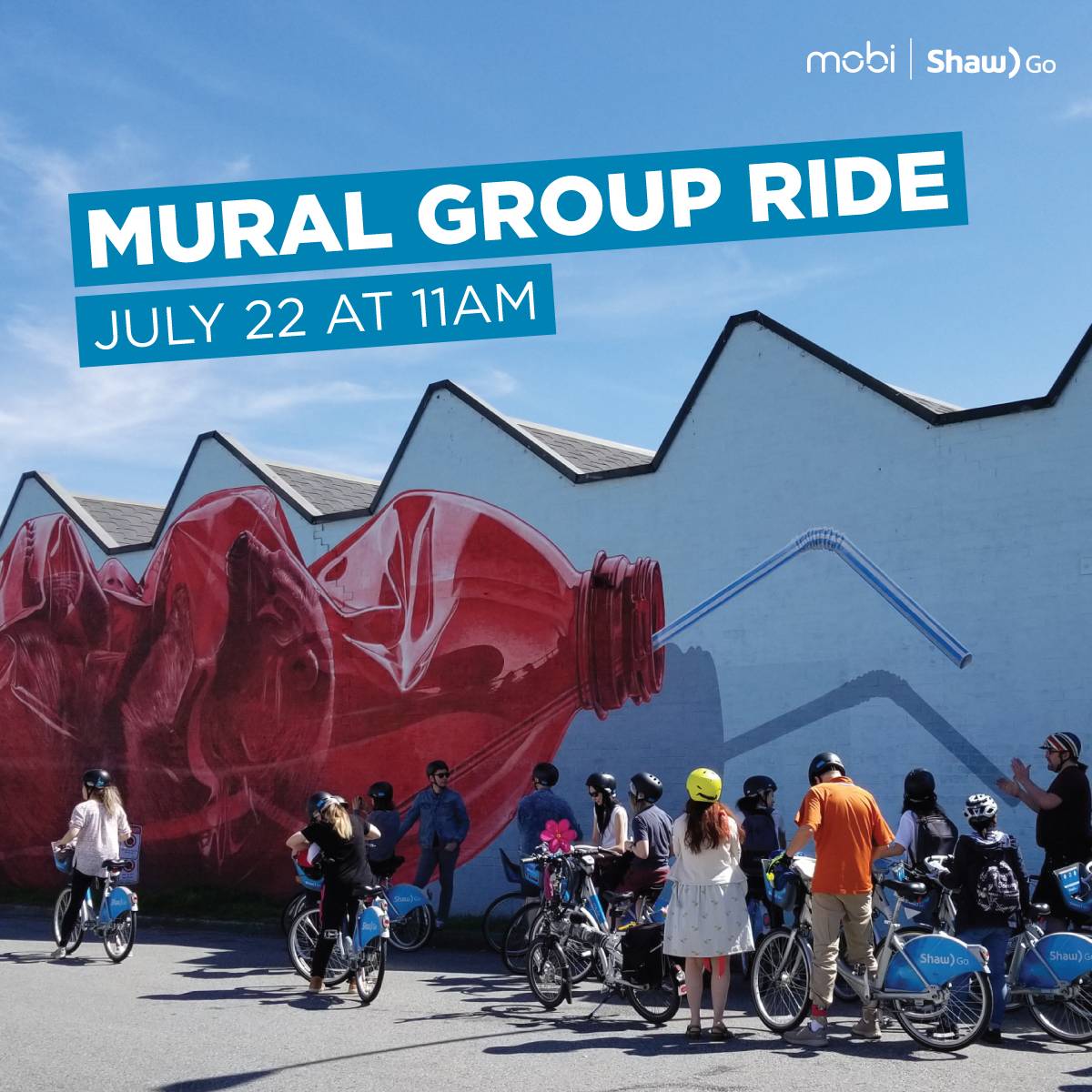 ☀️ + 🚲 + 🎨 = the perfect Sunday  Grab a friend and join us &amp; <a href="/mobi_bikes/">Mobi by Rogers</a> on a FREE group bike ride to explore some beautiful murals around the city. Spots are limited, so hurry and register for this fun #bike ride! ow.ly/tcms30kTlOt