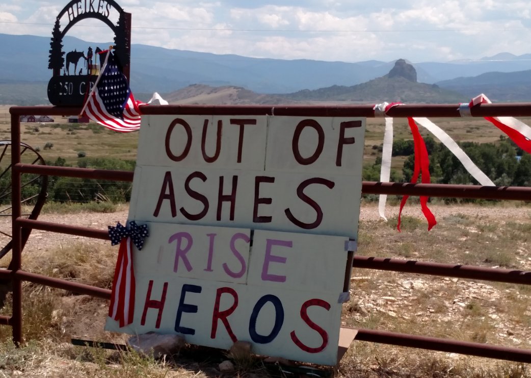 kheikes's tweet photo. After 105K acre fire that barely misses the ranch, here is what mom says!  #springfire2018 https://t.co/eP0OZNEGow