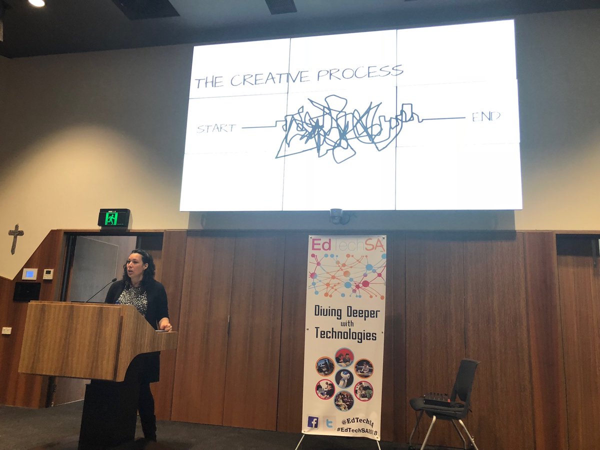 monique_mgreen's tweet image. You have to train to creative! It has to be a habit. Flex your creative muscles ⁦@art_cathyhunt⁩ #edtechsa2018 ⁦@EdTechSA⁩