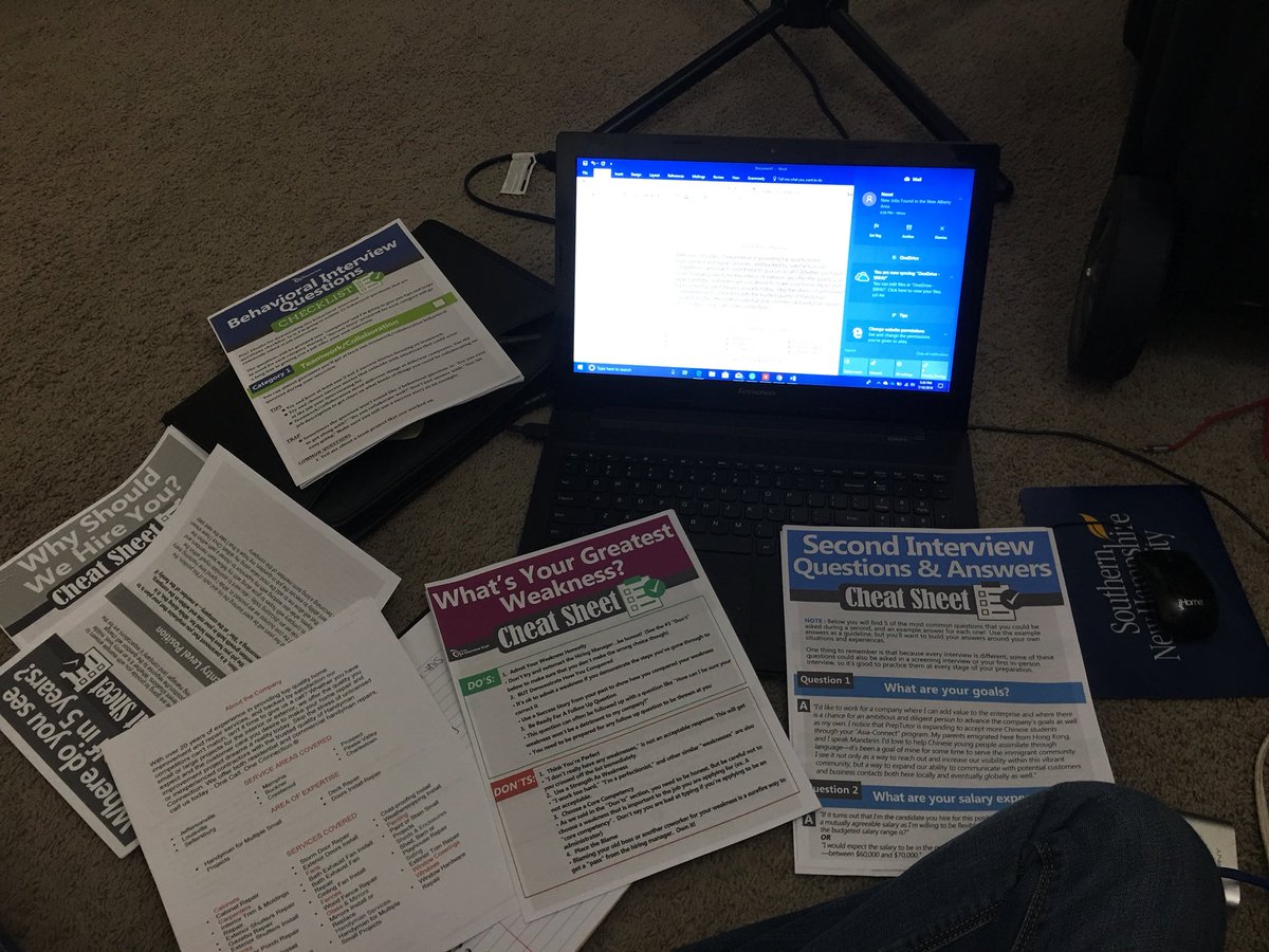 tiffanyjoj1988's tweet photo. This is how I prepare for the second interview! What’s your technique? @SNHUCareerCtr taught me well! #proudstudent #usingallresources #fingersx https://t.co/JVtSkebXaX