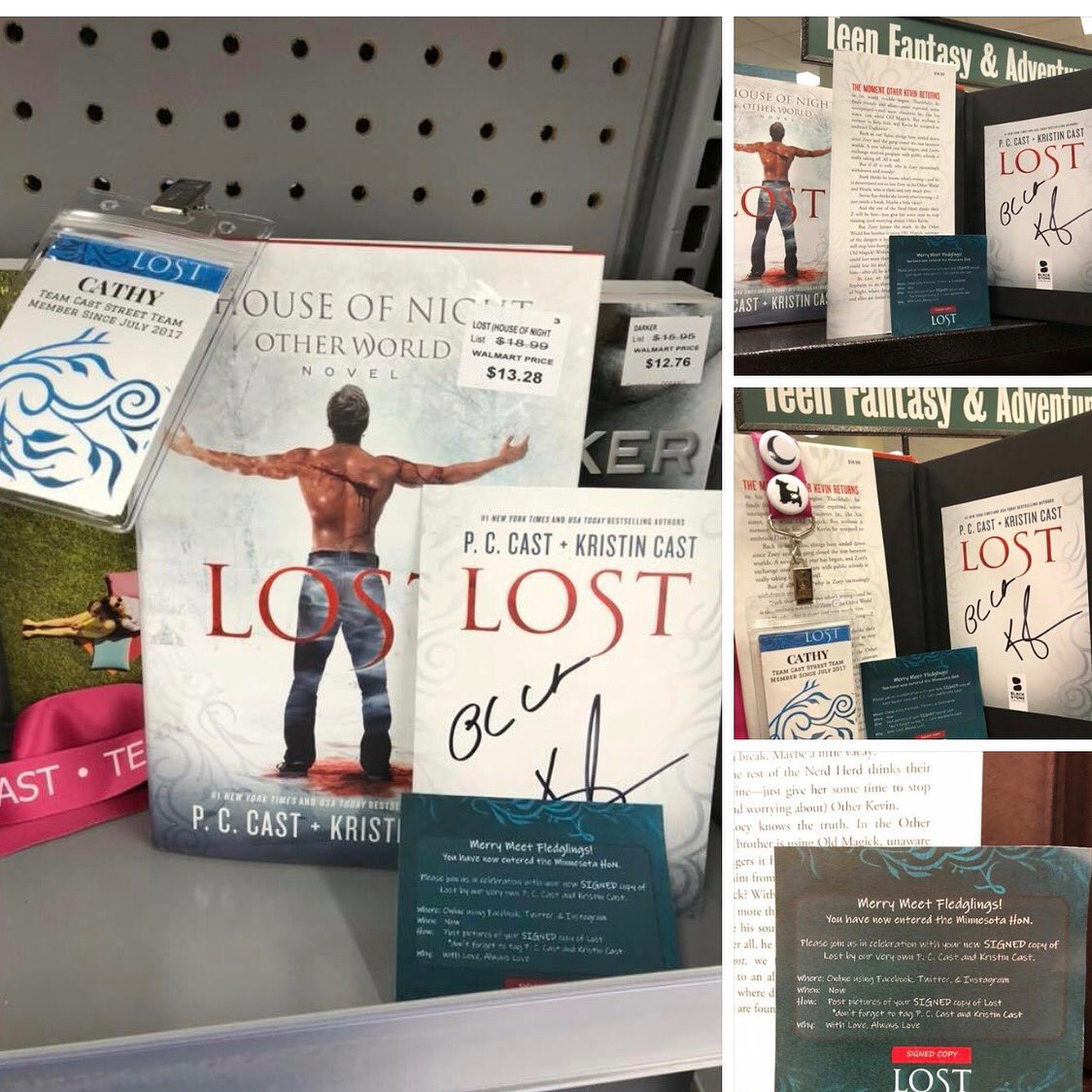 Cathyt84's tweet photo. Calling all members of the nerd herd!!!Come get your autographed copy of Lost by P.C. Cast and Kristin Cast! Available at Walmart in Hermantown and Barnes & Noble in Duluth (MN). #HoNLost #teamcast https://t.co/IHYowCom9p