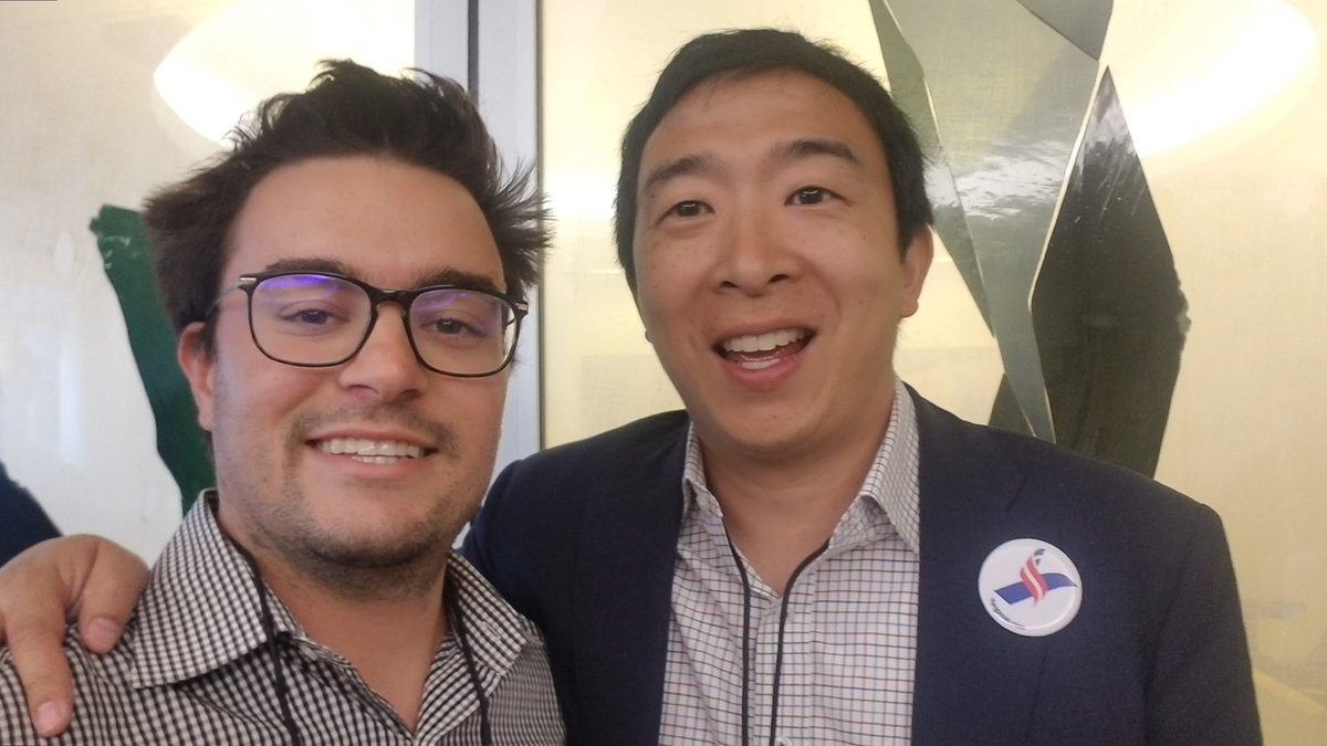 Nice chatting with @AndrewYangVFA about adopting a species level lens and his 2020 presidential run. yang2020.com