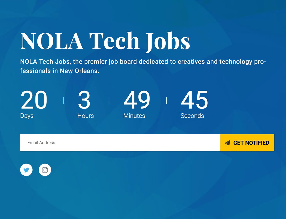 nolatech_jobs's tweet image. Countdown to the launch of our new site!