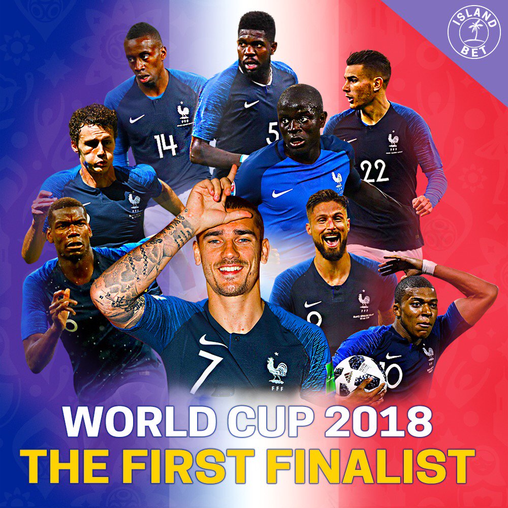 IslandBet's tweet photo. ⚽️⚽️ France 🇫🇷 finally broke the spell since 2006 and made it to the finals ! Let’s see what they’ll bring to the finals. Sign up at https://t.co/ivVbHbH8tV ⚽️⚽️ https://t.co/8nttlM0zhZ