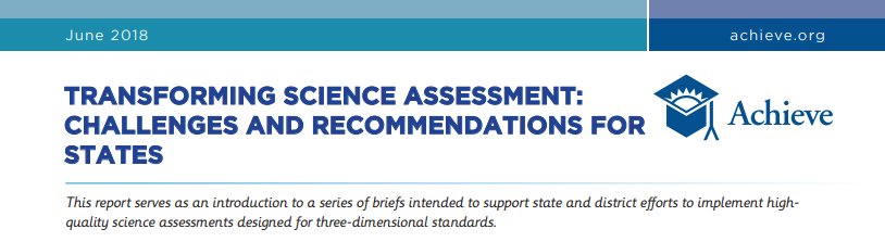 ICYMI: This recent brief from <a href="/AchieveInc/">Achieve</a> examines challenges in developing assessments designed for three-dimensional standards and offers recommendations for states achieve.org/transforming-s… #NGSSchat
