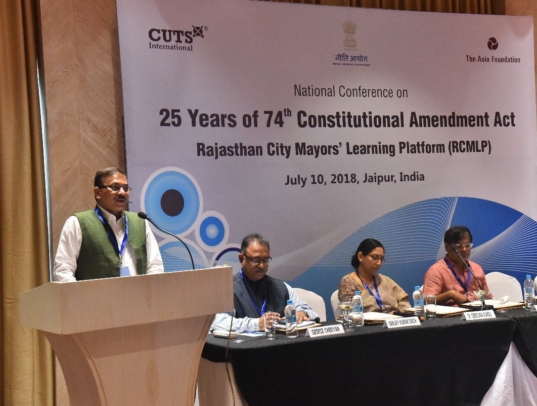 amarjairaj's tweet photo. National Conference on #74thConstitutionalAmendment in partnership with #NITIAayog was organised at Jaipur on 10 July 2018. m https://t.co/46m7DVBsUS