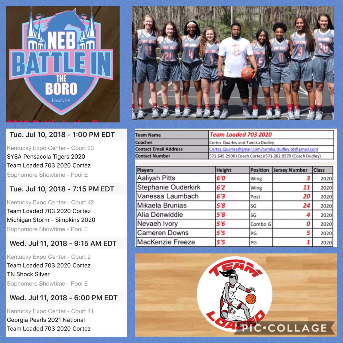 1CortezQuarles's tweet photo. Proud of how my girls stuck together and overcame a little adversity today...it shows the true character and strong bond this team has developed‼️ We went 2-0 for the day and preparing for our next opponent tomorrow morning at 9:15AM Court 2..#TL703 #TeamLoadedGirls @neb_media https://t.co/tq2N4jIJEl