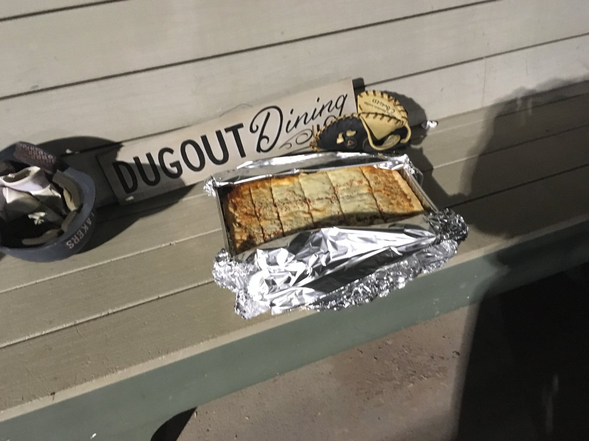 Post game 🍕 following a 15-7 victory over Orleans. Jake Holmes earned the W (5 ip 3r). Multiple hits on the day for Haugstad, Bellew, O’Neill, and Armstrong