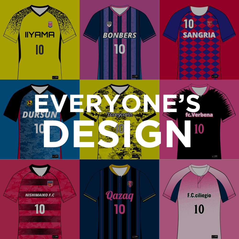 UNIOFOOTBALL's tweet photo. 「みんなのデザイン」ではこれまでUNIOのシミュレーターで作成されたデザインを見ることができます。

https://t.co/XVjEMnnitF
#サッカー #サッカーユニフォーム #サッカーユニホーム #サッカー部 #昇華 #フットサル #フットサルユニフォーム #ユニフォーム 
#footsal https://t.co/X3fTuikdAp