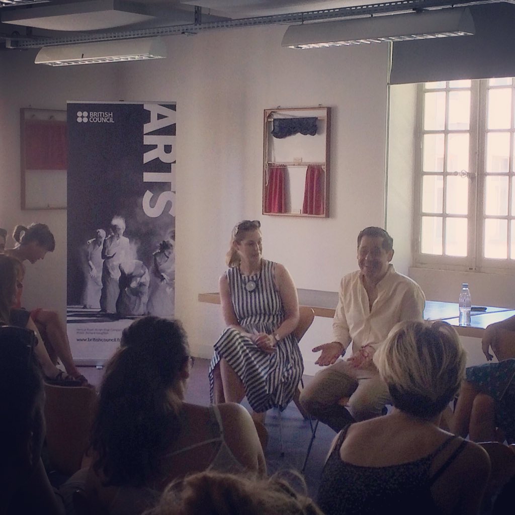 wonderful opportunity for @JerwoodCF #creativebursaries cohort to meet Olivier Py @FestivalAvignon during 3 day training facilitated by @fr_British @CulturalSkills. very happy to support new FR-UK connections through this initiative - more important than ever! 🇬🇧🇫🇷✨