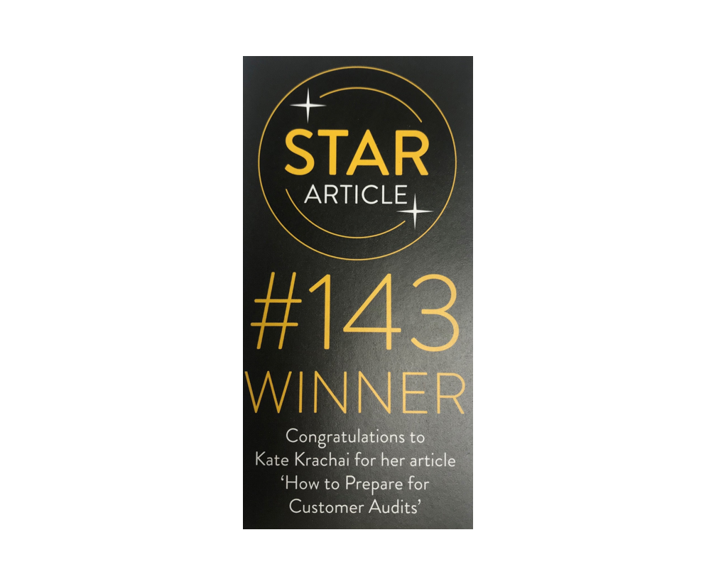 QualityContext's tweet photo. Delighted to see in this month's edition of @The_RQA Quasar publication, that our Director has won the Star Article competition for her article, 'How to Prepare for Customer Audits.' You can read this on our website, here - https://t.co/CjZrQYcvpc https://t.co/F6EJzYEj8u