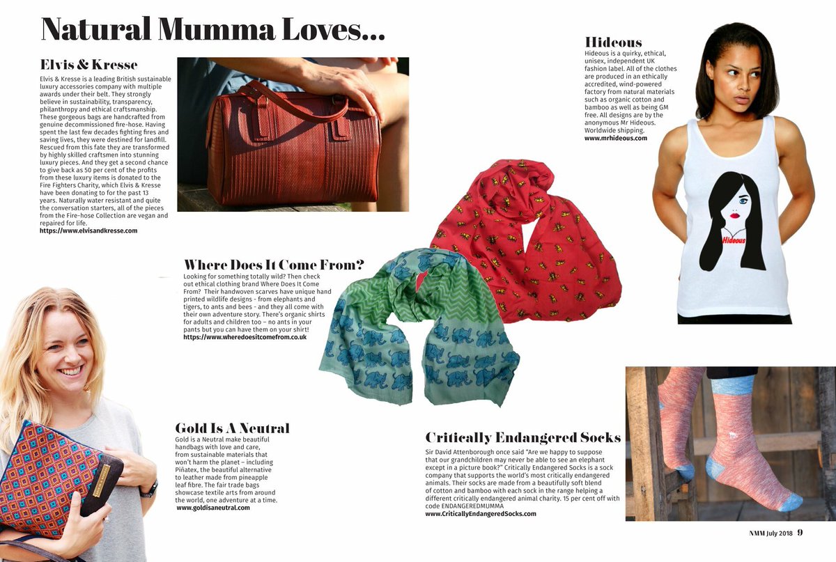 Thanks @naturalmummamag for the feature this July! Great issue featuring vegan leather, cruelty free makeup, wildflower cocktails &amp; other fab brands! #ethicalfashion #veganleather @PinatexOfficial