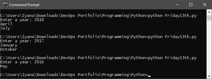 TheeSecAnalyst's tweet image. I think it took me about an hour but I just figured out an algorithm that calculates how many Friday the 13ths there are in any given year, in Python. FYI, there’s one coming up this Friday. lol #100DaysOfCode #CodeNewbie