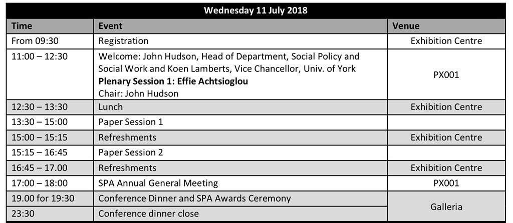 The #SPAconf2018 begins today! Here is today’s programme for a quick reference. <a href="/SPAconf2018/">SPA Conference 2018</a>