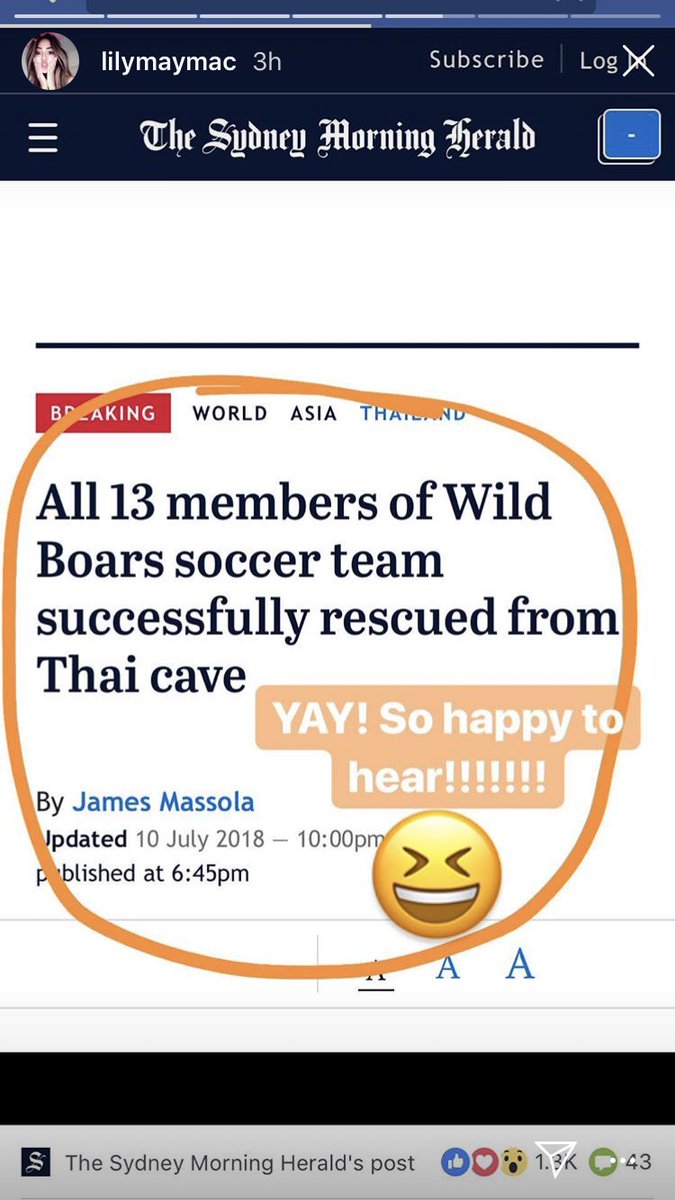 Lily posted this on her instagram story about #ThailandCaveRescue