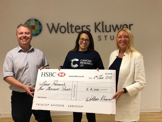 It's companies like <a href="/wolterskluweruk/">Wolters Kluwer Tax & Accounting UK</a> who help <a href="/CR_UK/">Cancer Research UK</a> to
continue to train the #researchers of tomorrow to make the breakthroughs of the future. £4,000 provides 4 #PhD students with the essentials they need to get started in their fight against #cancer. Thank you for your support!