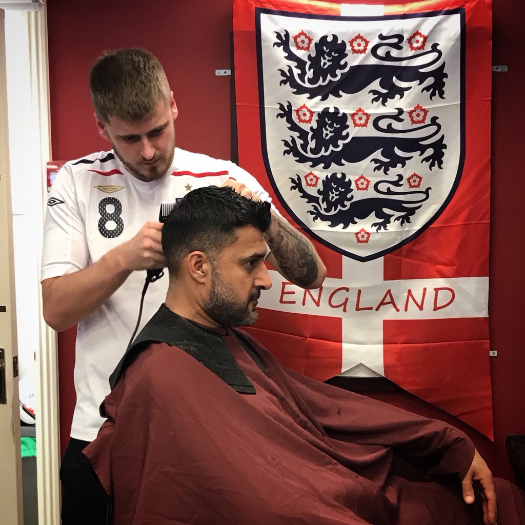 Today is the day we have waited 28 years for! Southgate &amp; our boys we love you all! 
We don’t want this dream to end🙏🏼

#itscominghome 

#WorldCup2018 
<a href="/HairMuk/">Muk Hair UK</a> @MatakkiScissors <a href="/AndisCoUK/">Andis Company UK</a> @BarberStopUK 
#BarberLife #MiltonKeynes <a href="/hoxtonradio/">Hoxton Radio</a> <a href="/BarberConnect/">Barber Connect</a>