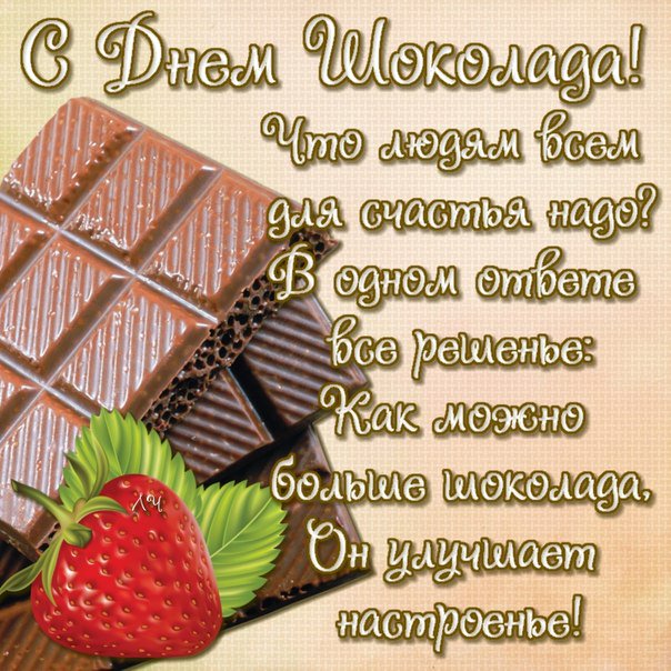 Открытки к всемирному дню шоколада, поздравления никах русском