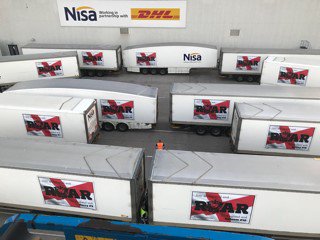 NisaRetail's tweet photo. Today we're sending our deliveries out from #Scunthorpe on trucks featuring new livery in support of the @England team on #worldcup semi final match day. Show your support and give us a RT!  #ENGCRO #ItsComingHome https://t.co/zxVtqiHZWo