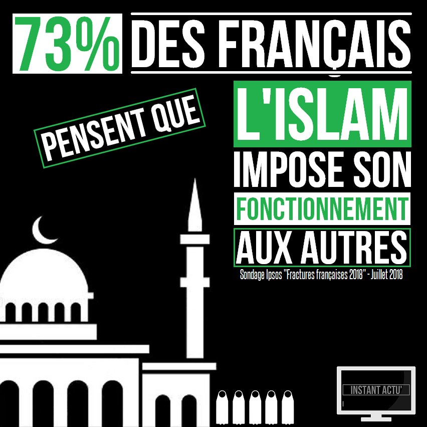 Instant_Actu's tweet photo. ISLAM : les Français répondent au "vivre-ensemble" des élites ! https://t.co/LuxImqL1gk