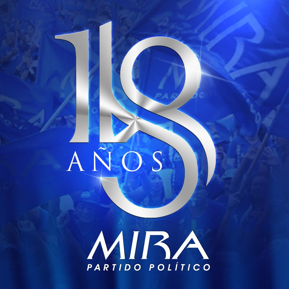 PartidoMIRA's tweet photo. MAÑANA 9:00AM 

Los invitamos a que juntos seamos tendencia mundial con el numeral #MIRA18Años subiendo fotos, vídeos y estados en todas las redes sociales que reflejen sus experiencias con MIRA durante estos 18 años 🇨🇴🌎📲📸🎉 https://t.co/K0HdamOKSX