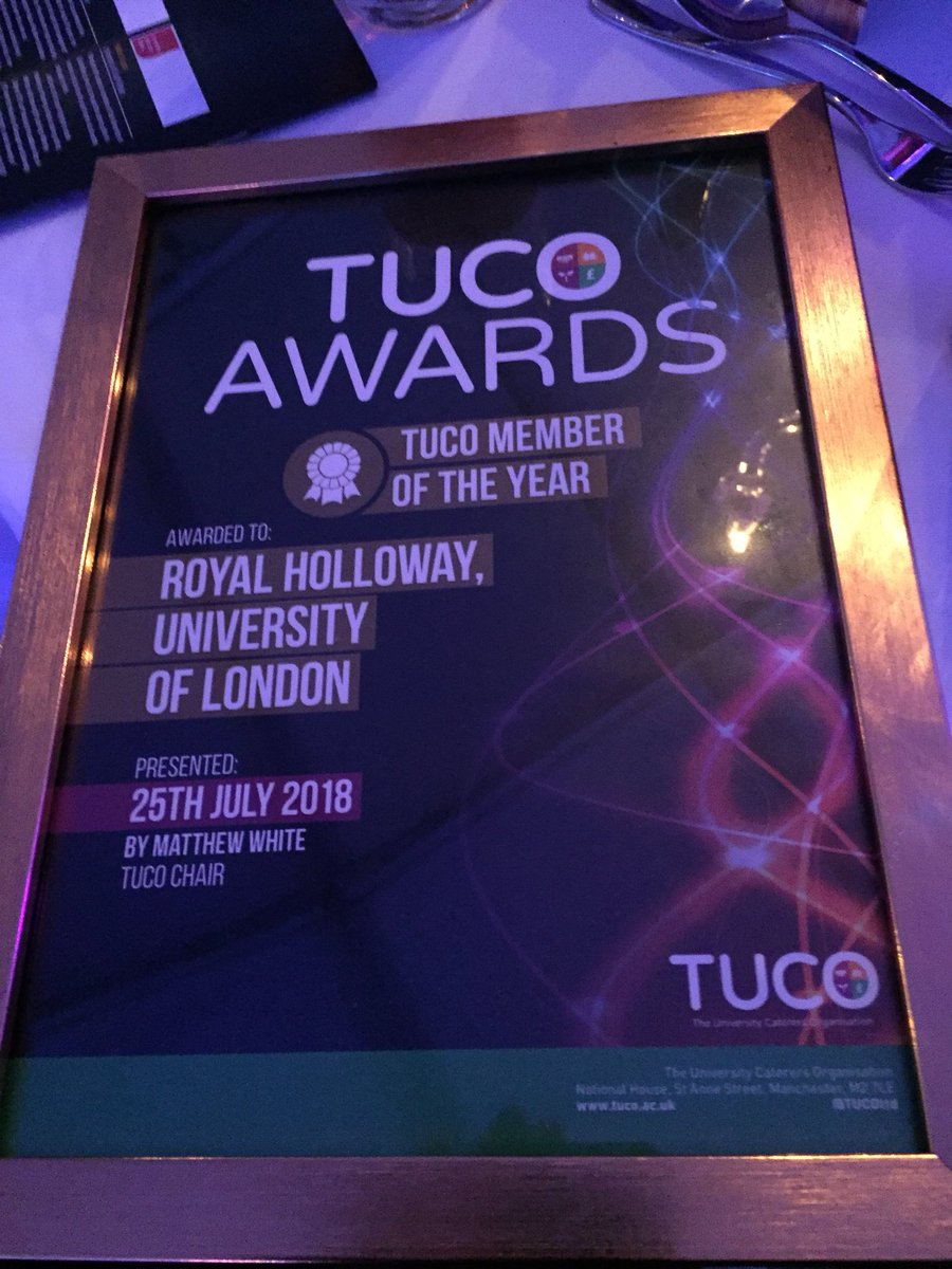 Well... so proud of the team x Thank you @TUCOltd #TUCOfamily #TUCOConf18 #TUCOAwards @RoyalHolloway @RHFoodandDrink @RHULConferences
