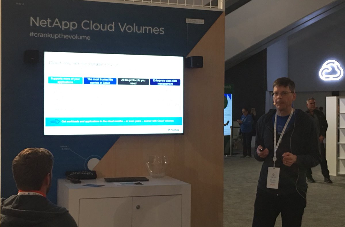 KBrandMarketing's tweet photo. Stop by the @NetApp booth 1530S and visit our mini theater to learn about new Cloud data services in #GoogleCloudPlatform #GoogleNext @scoxnew https://t.co/aXeUDSlxlz