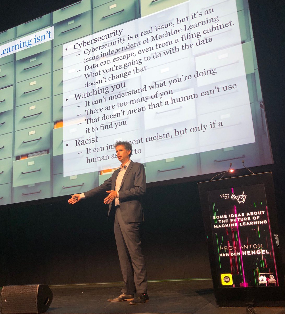 Great to be involved in <a href="/hybridworldadl/">Hybrid World ADL</a> and have <a href="/AntonvdH/">Anton van den Hengel</a> share insights into machine learning. Looking forward to next time!  #HybridWorldADL