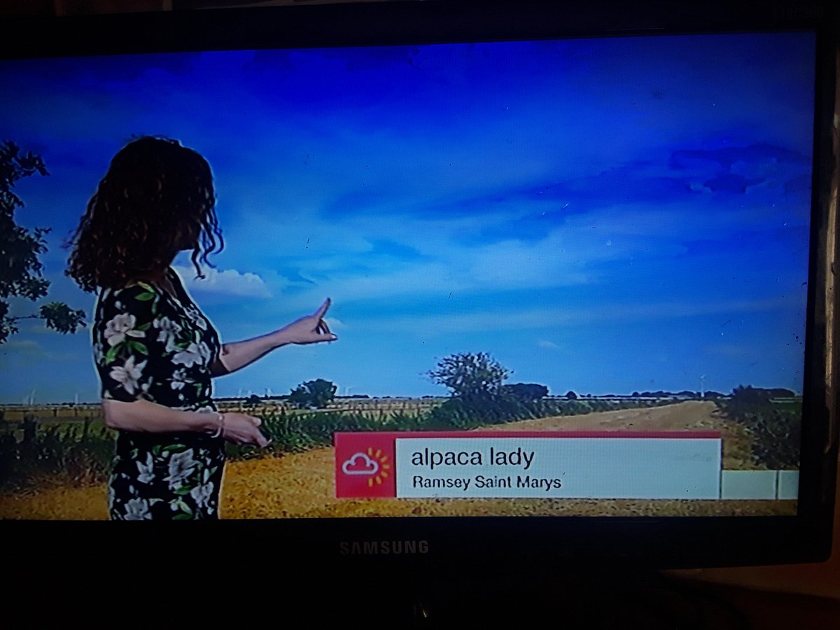 Thank you to @lex_dolan for featuring my pic on @BBCLookEast weather bulletin this evening, delighted. #WeatherWatcheralpacalady