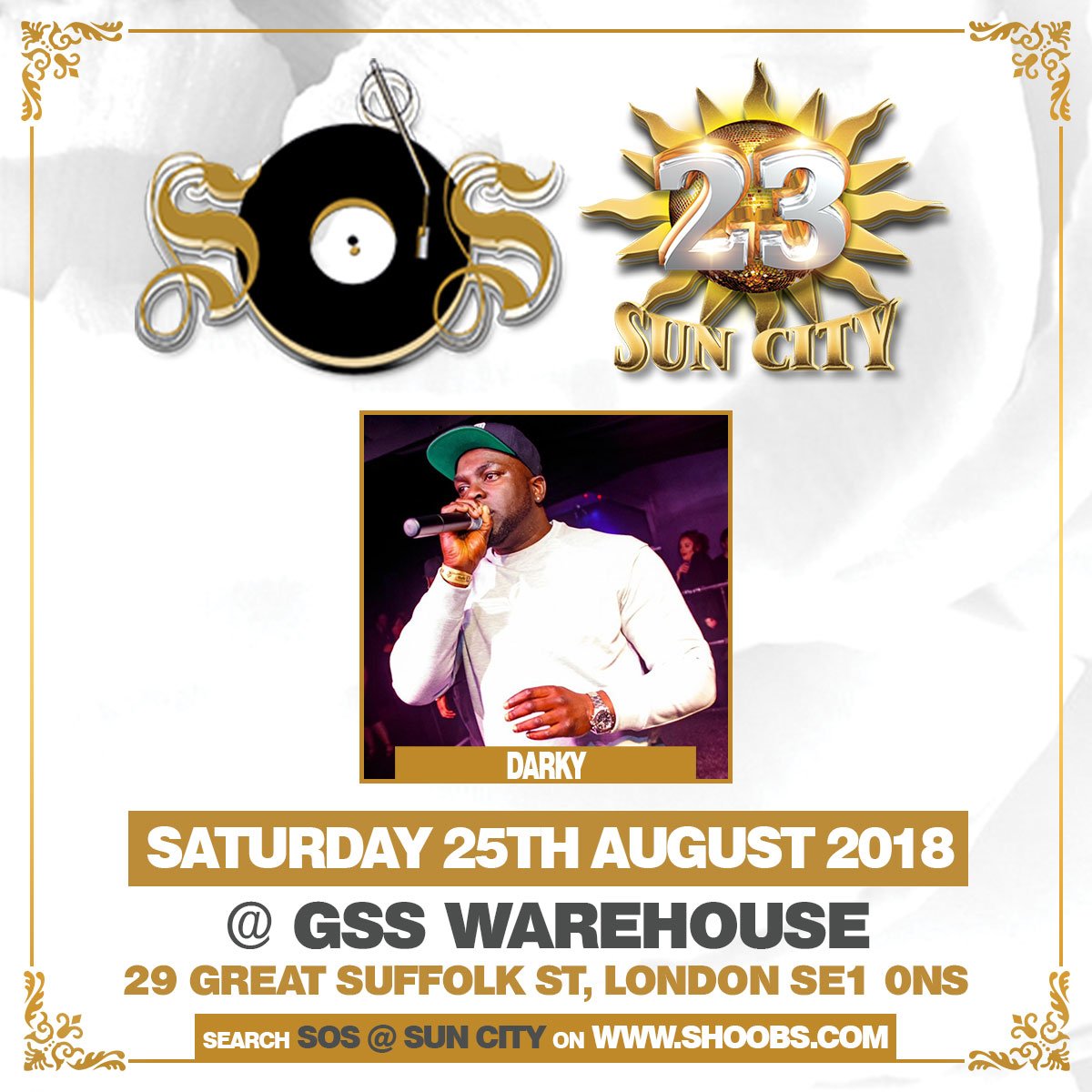 Catch @Mc1Darky - Saturday 25th August @ the Sun City 23rd Birthday Bash!. It is a ticket only event so click here to purchase NOW - shoobs.com/events/30402/s… #SOSOldSkool. Please RT
