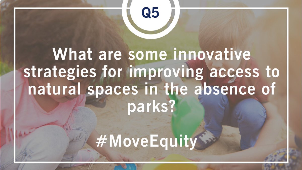 SafeRoutesNow's tweet photo. Q5. What are some innovative strategies for improving access to natural spaces in the absence of parks? #MoveEquity https://t.co/Mf6SvuyE4I