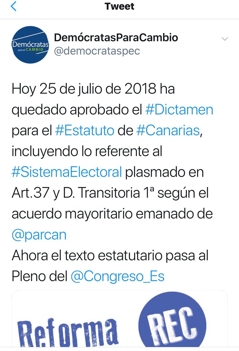 avtorresp's tweet photo. Muchos años de lucha, y legislaturas frustradas,  están cerca de su fin: publicado el lunes en el BOE el Informe del Estatuto de Autonomía de Canarias con su Reforma Electoral. Hoy aprobado Dictamen. Satisfacción del @PSOECanarias: ningún paso atrás. Esta vez SÍ. @PSOE https://t.co/2kiCKbLcFa