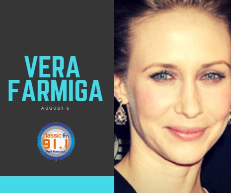 Happy birthday to actress, film director and producer, Vera Farmiga 