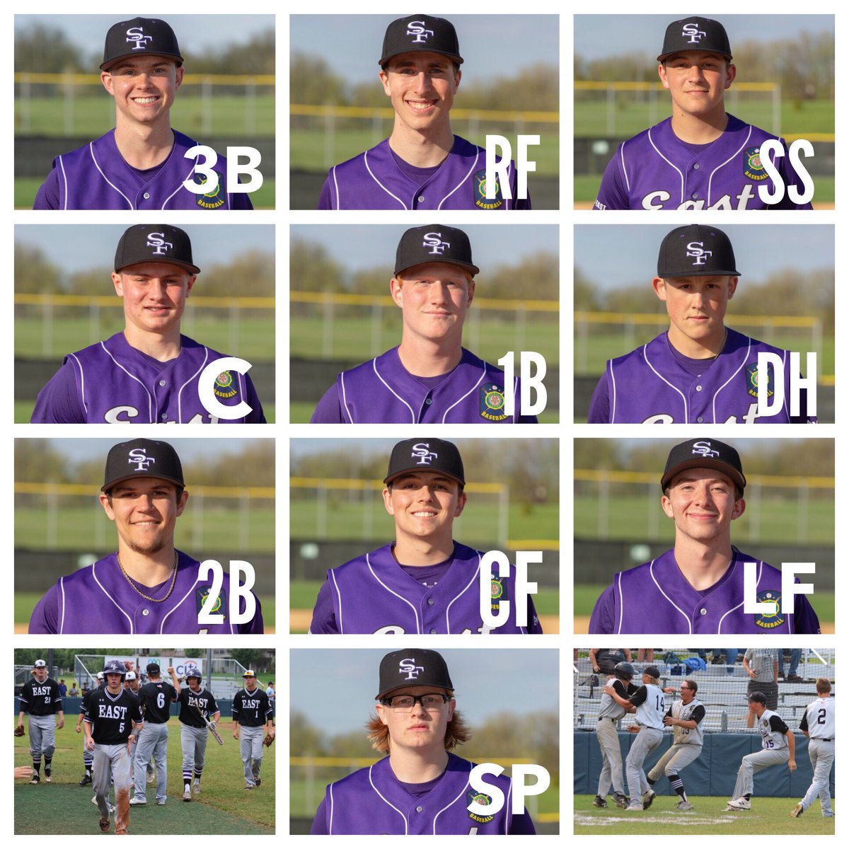 Post15East's tweet photo. Easts lineup today against BV! Game time will likely be closer to 2:45 PM. #GoEast https://t.co/jRy3SadZFF