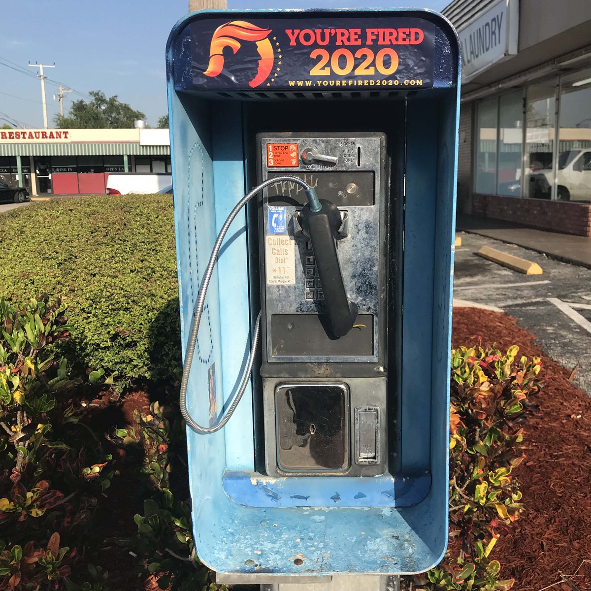 youre_fired2020's tweet photo. You’re about as useful as a broken upside down payphone. You’re Fired 2020. Thanks for the Pic #yourefired2020 #TheGigsUp #LiePhone20 #perfectCHANGE #StickerBomb #StayUp #45not46 #NewPhone  #PartyLine #BumperSticker #BlueSticker #PoliticalSticker #DesignerPhone #BestPhoneCase https://t.co/nqJpcH3XF8