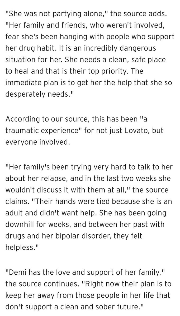 demetriaaalove's tweet photo. Demi Lovato's Family 'Making Plans' to Get Her 'Straight Into Rehab' Following Apparent Drug Overdose https://t.co/tfqGvnDz29 https://t.co/71JGV4EYtV