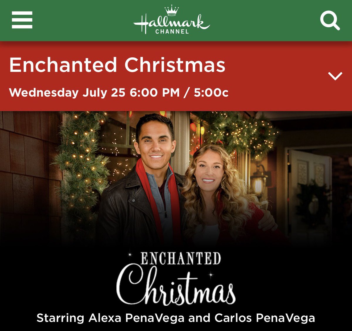 ChelsieKayHfans's tweet photo. It’s Christmas in July! Catch “Enchanted Christmas” with @chelsiehightowr TONIGHT (July 25th) at 6/5c on @hallmarkchannel!! 🎄☀️🎁💃🏼 https://t.co/Ilrz9JCICY