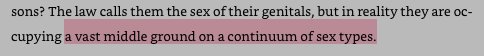 Then there's a section on 'Transgenderism' which, wey-hey, at least recognizes that there are both transexuals and transvestites involved - although doesn't analyze what that might mean. Notably, there's no explicit 'trans women are women' claim. Instead, we get this: