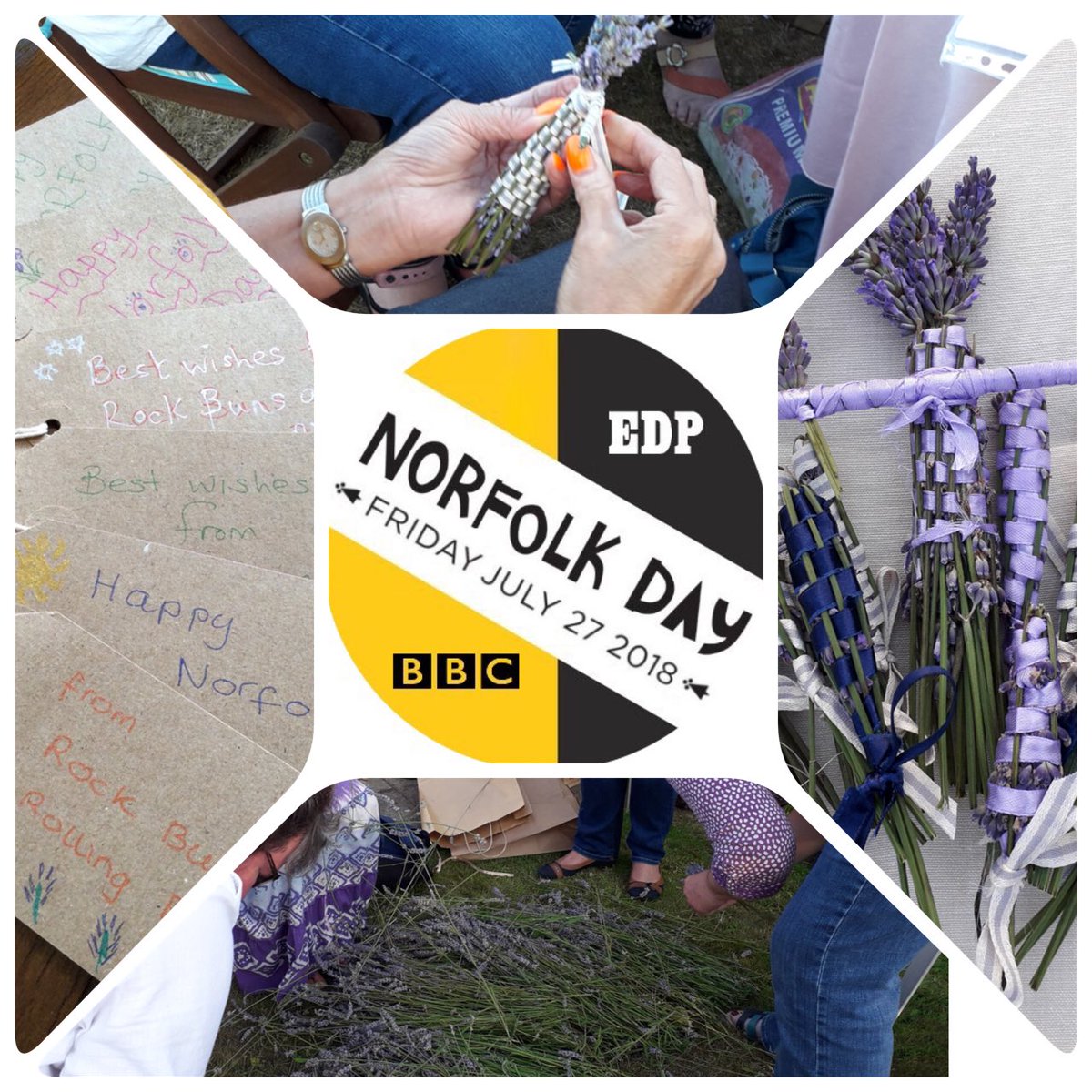 #NorfolkDay #lavender Friends having fun, getting prepared for Norfolk Day on Friday