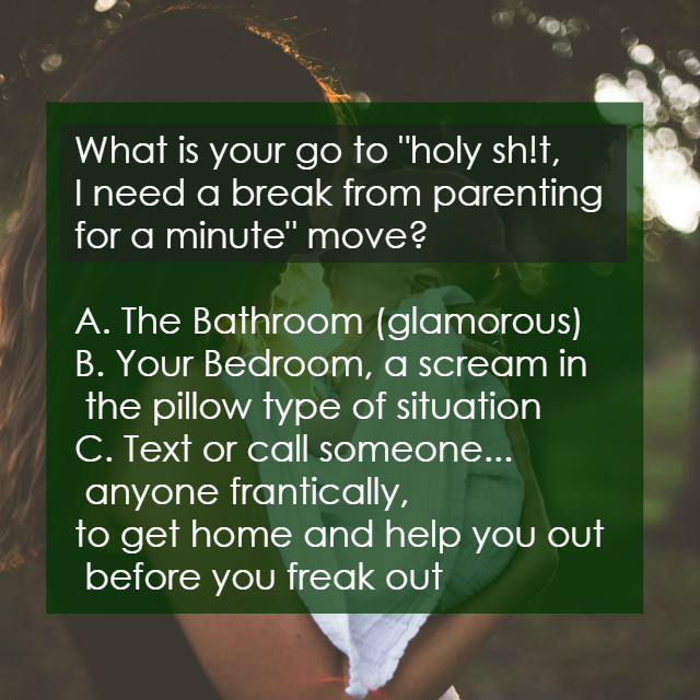DigiDoula's tweet photo. What is your go to "holy sh!t, I need a break from parenting for a minute" move?
A. The Bathroom (glamorous)
#prenatalyoga #cappa #childbirtheducator #childbirtheducation #thebump #thirdtrimesterworkout #fitfam #resistancebandsworkout #legworkout #legday https://t.co/NWfnlE0Ym1