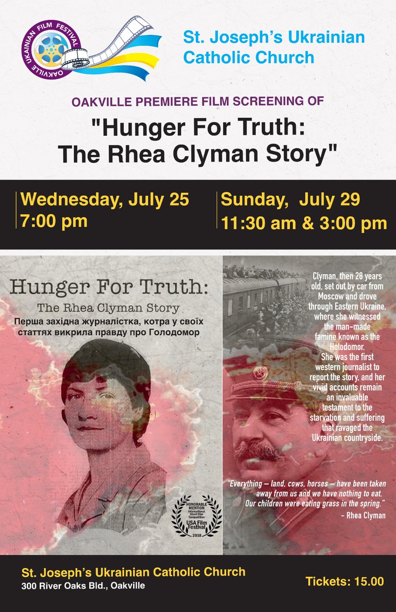 Tickets available at the door 7 PM. 
Please come &amp; hear the truth!
2 screenings  Sunday. 
Teenagers  free both dates