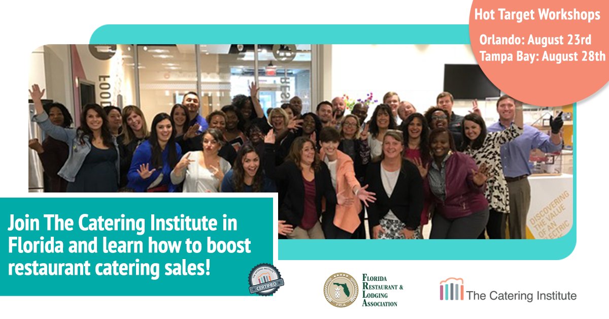 Join <a href="/getcatering/">Catering Institute</a> in Florida this Summer for the Hot Target Sales workshop:   August 23rd in Orlando and August 28th in Tampa Bay: cateringinstitute.com/services/frla-… <a href="/FRLAnews/">FL Restaurant & Lodging Association</a>