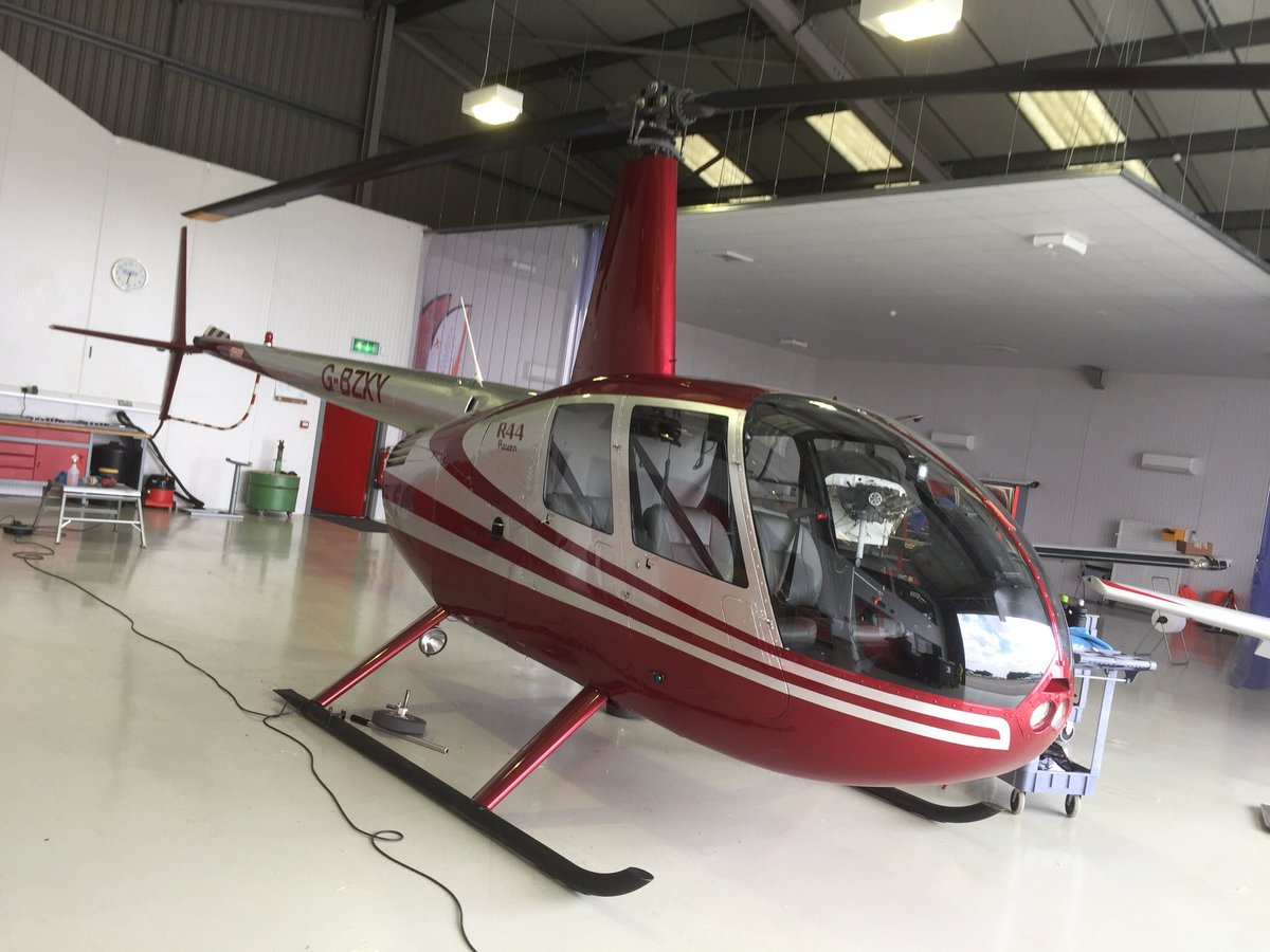 CavAviationUK's tweet photo. Not often we have a helicopter in the Cavendish Aviation hangar but this Robinson R44 Raven came to visit today...A little bit smaller than the @Essexairamb next door but the world’s best selling heli for almost two decades! https://t.co/qgNEFyE4WU
