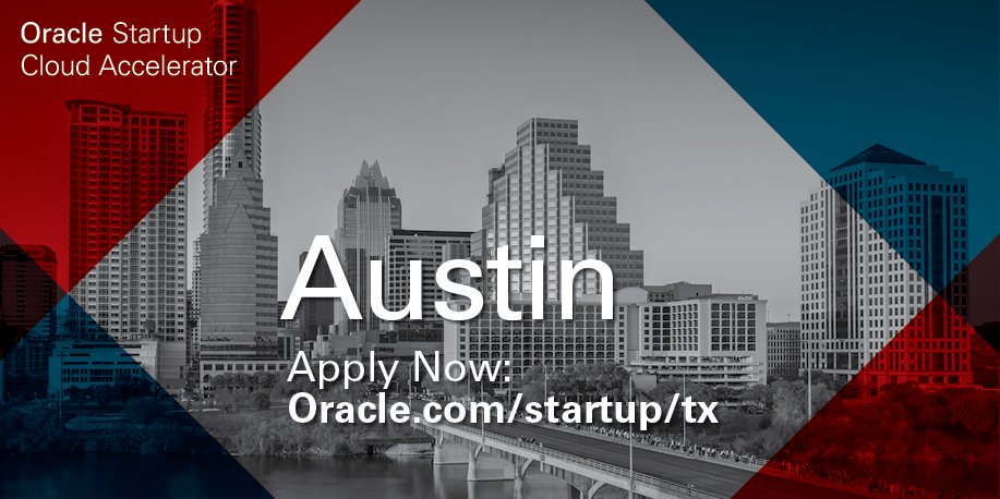 Apply Now to the US-based Oracle Startup Growth Accelerator in Austin, TX oracle.com/startup/tx/ind…
☁️Oracle Cloud Credits
👨‍💼Engagement opportunities w/ Oracle’s 430,000+ global customers
🏢 <a href="/CapitalFactory/">Capital Factory ⚙️</a> coworking &amp; network
🚫 Equity-free
#Austin #Startups <a href="/OracleStartup/">Oracle for Startups</a>