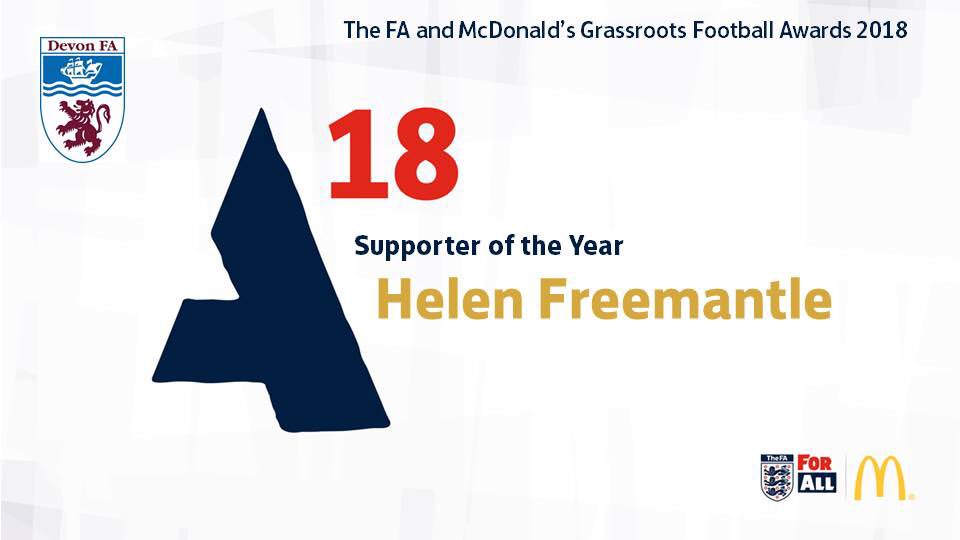 devoncfa's tweet photo. We move on to another new award for this season, The Supporter of the Year Award. The nominations are Christine Holmes & Helen Freemantle and the winner is....... https://t.co/BLUOUSW9vg