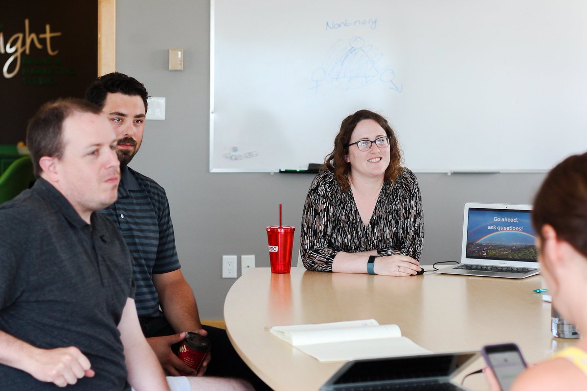insightpei's tweet photo. In celebration of Pride Week, Amelia did a Lunch &amp; Learn on how to be LGBTQ+ inclusive in the workplace! 🌈 #peiprideweek #prideweek2018 https://t.co/KZjIDcqYJ8