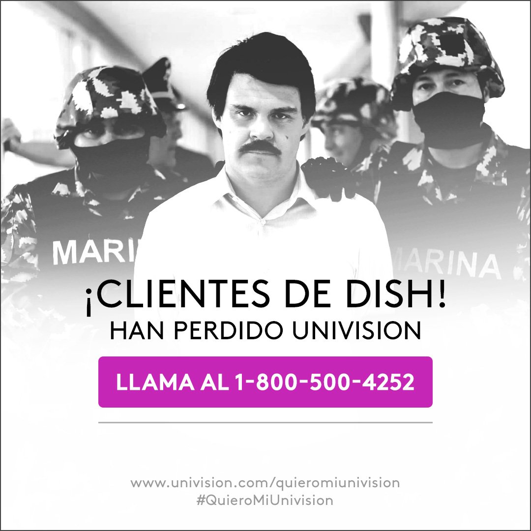 Clientes de Dish / @DishLATINO: No se pierdan la final de la historia llena de suspenso de Joaquín Guzmán. Visiten univision.com/quieromiunivis… para más información sobre cómo mantenerse al tanto de <a href="/ElChapoLaSerie/">El Chapo</a>. #QuieroMiUnivision #ElChapoTV