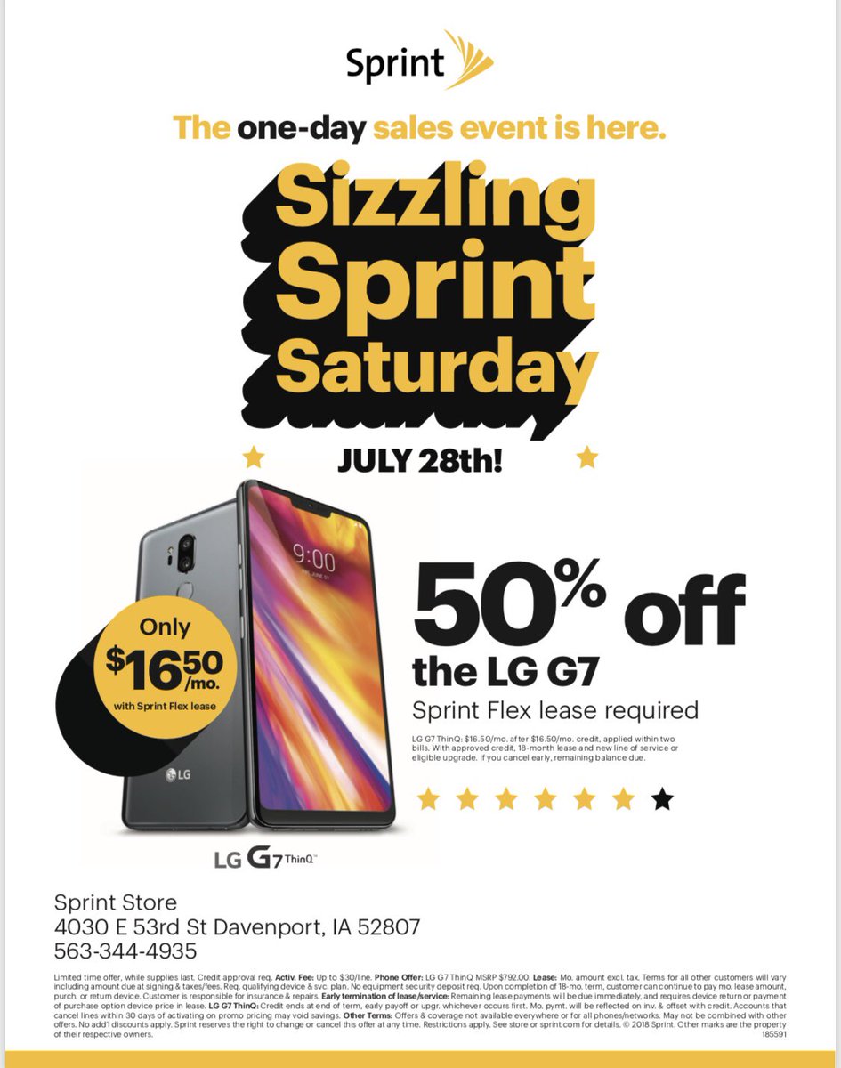 DportSprint's tweet photo. Stop in This Saturday for the best Deals EVER!!! Call to make an appointment at 563-344-4935 https://t.co/3njfdprtNp